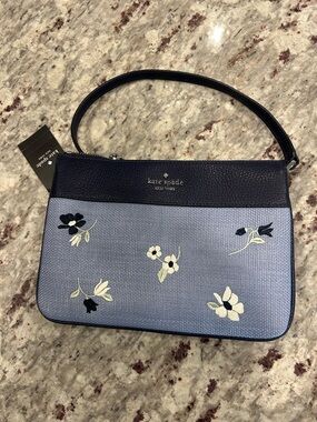kate spade Navy Blue Floral Embroidered Mini Bag